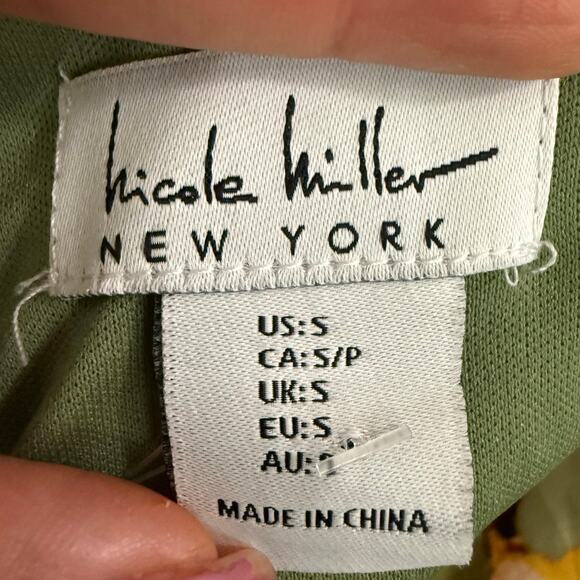 Nicole Miller satin watercolor floral maxi dress sleeveless racerback pockets S - Picture 4 of 14